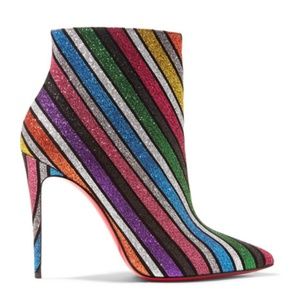 NEW Christian Louboutin So Kate 100 Glitter Bootie